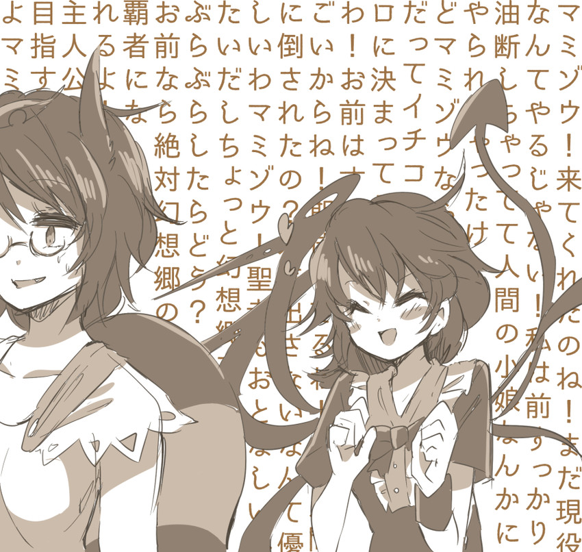 houjuu nue and futatsuiwa mamizou (touhou) drawn by hisona_(suaritesumi)