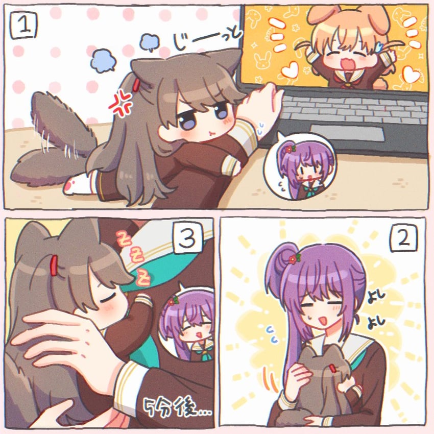 hinoshita kaho, fujishima megumi, and otomune kozue (love live! and 1 more) drawn by yoon_(yoon_lovelive)
