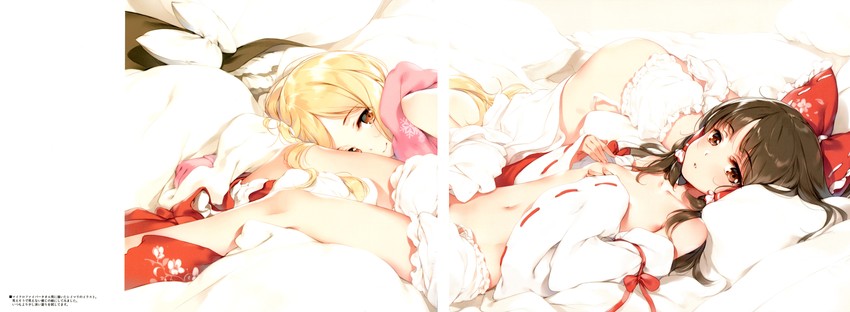 hakurei reimu and kirisame marisa (touhou and 1 more) drawn by ke-ta