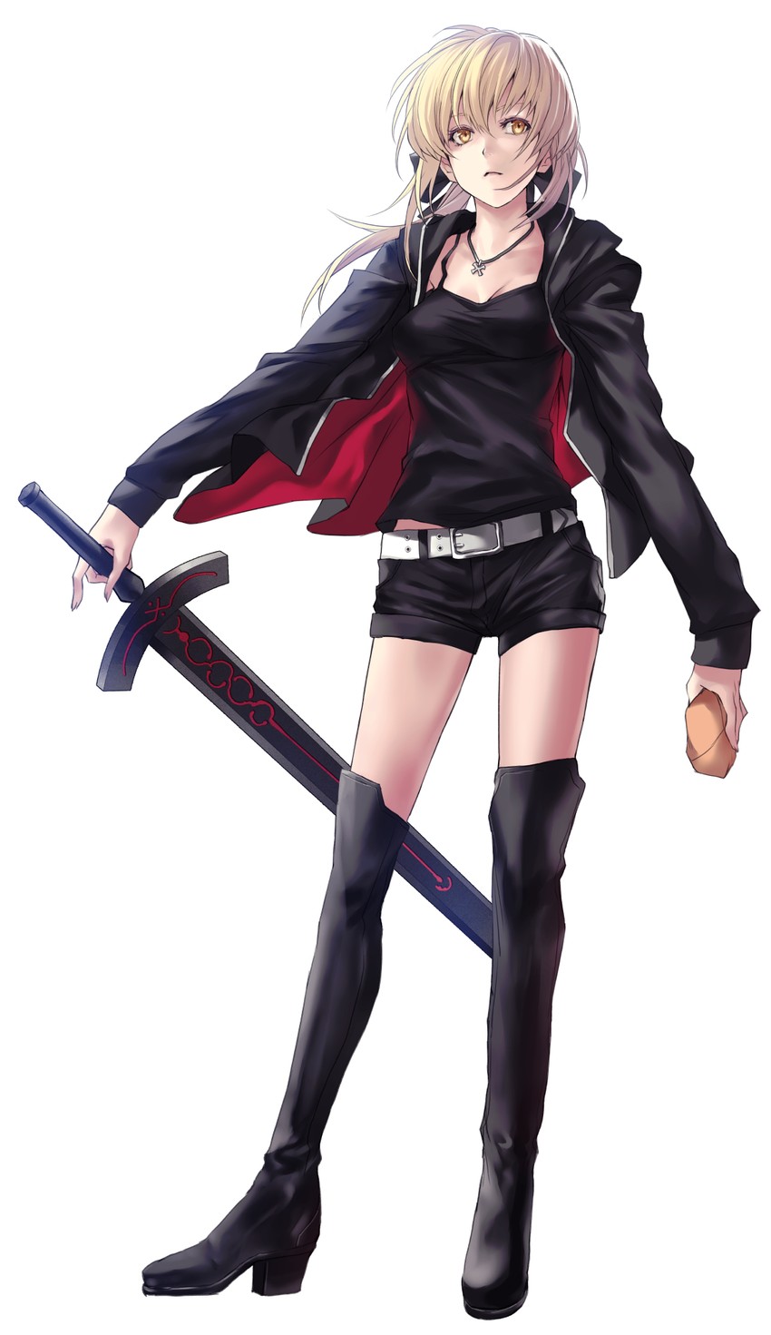 artoria pendragon and saber alter (fate and 1 more) drawn by applekun