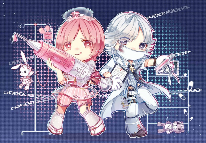 white demon and sly angel (nikki and 1 more) drawn by youzi_xia