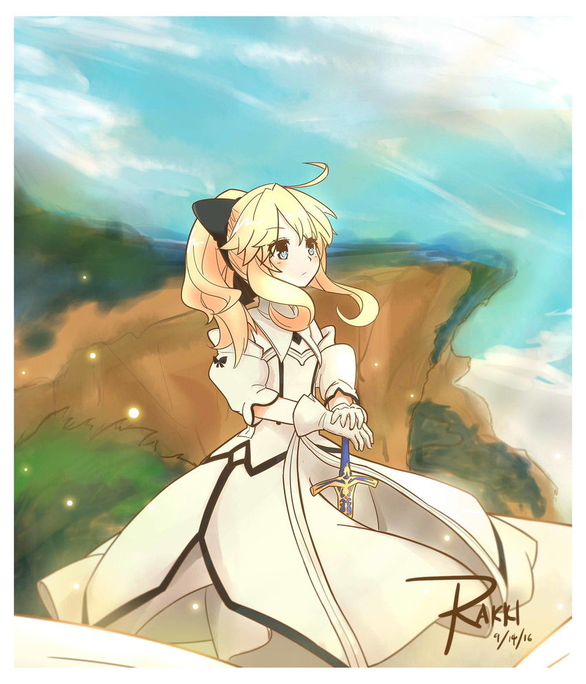 artoria pendragon and saber lily (fate and 1 more) drawn by rakki