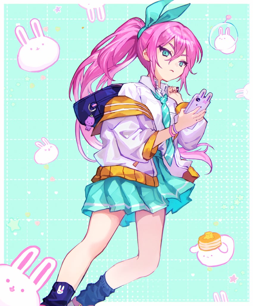 aubrey, mr. plantegg, forest bunny, pancake bunny, and space bunny (omori) drawn by shionty