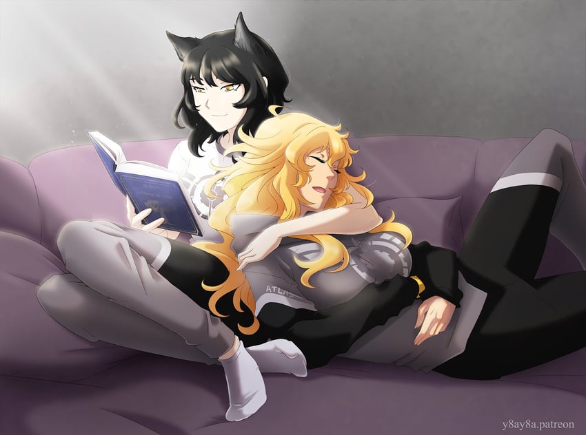 yang xiao long and blake belladonna (rwby) drawn by yaya_(y8ay8a)