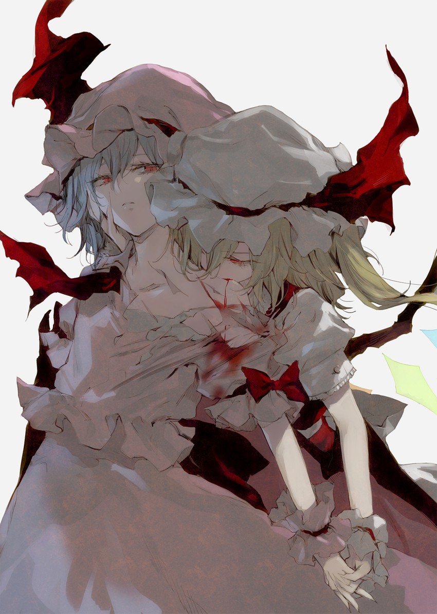 remilia scarlet and flandre scarlet (touhou) drawn by minakata_sunao
