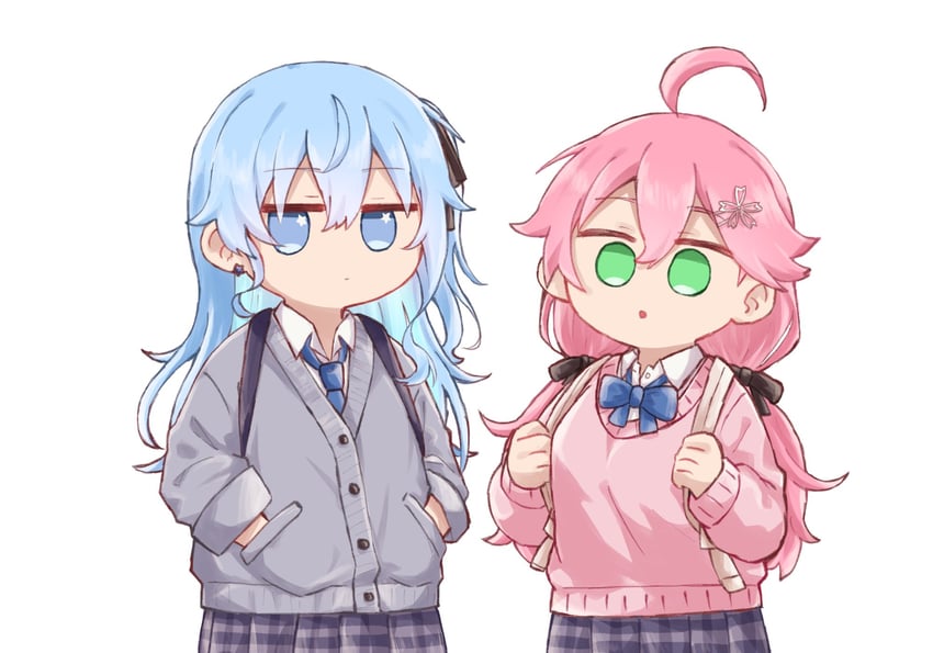 hoshimachi suisei and sakura miko (hololive) drawn by ichigo_(lb450232)