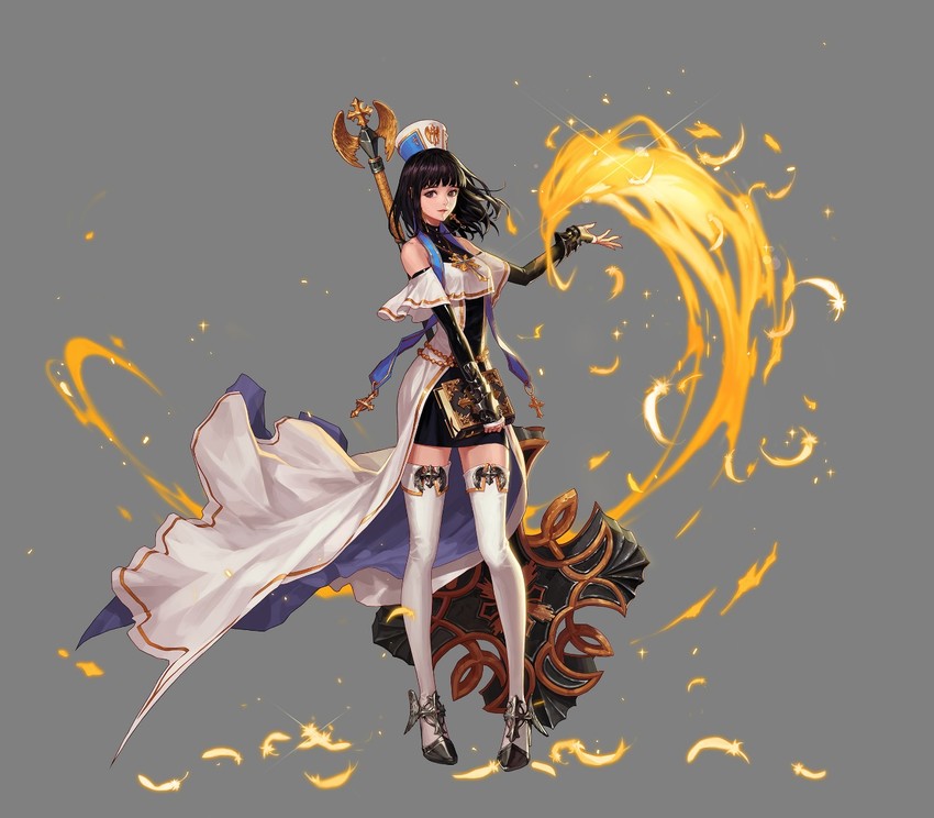 female priest and female crusader (dungeon and fighter) drawn by takssmask