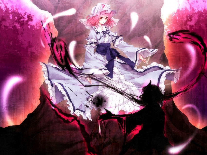 saigyouji yuyuko and saigyou ayakashi (touhou) drawn by tateshina_ryouko