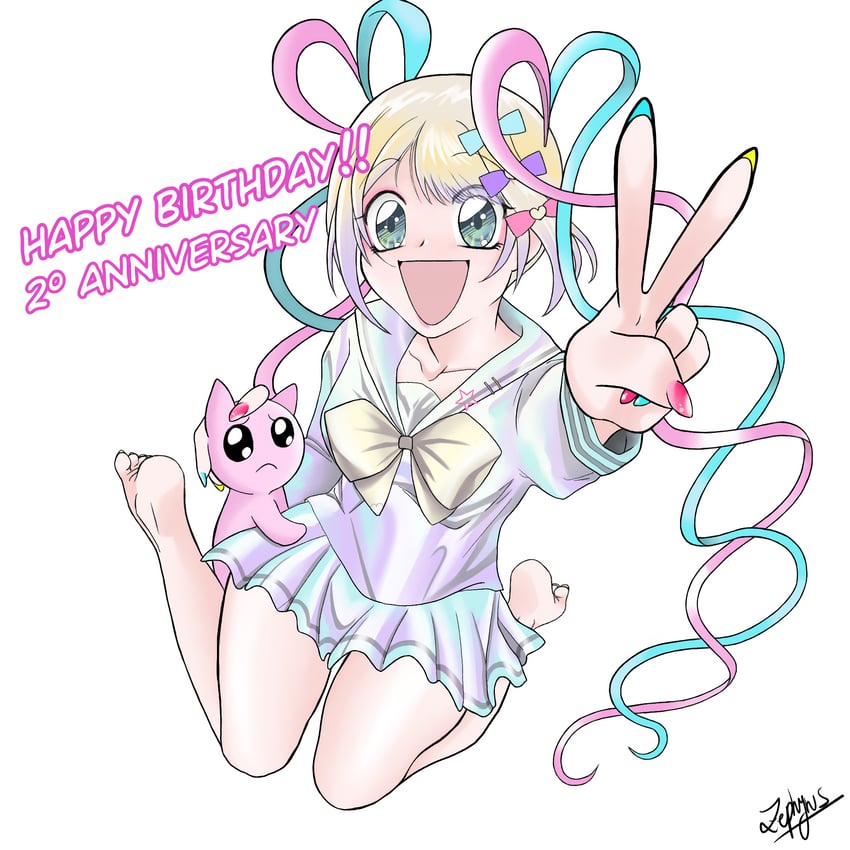 chouzetsusaikawa tenshi-chan and pien cat (needy girl overdose) drawn by zephyhime