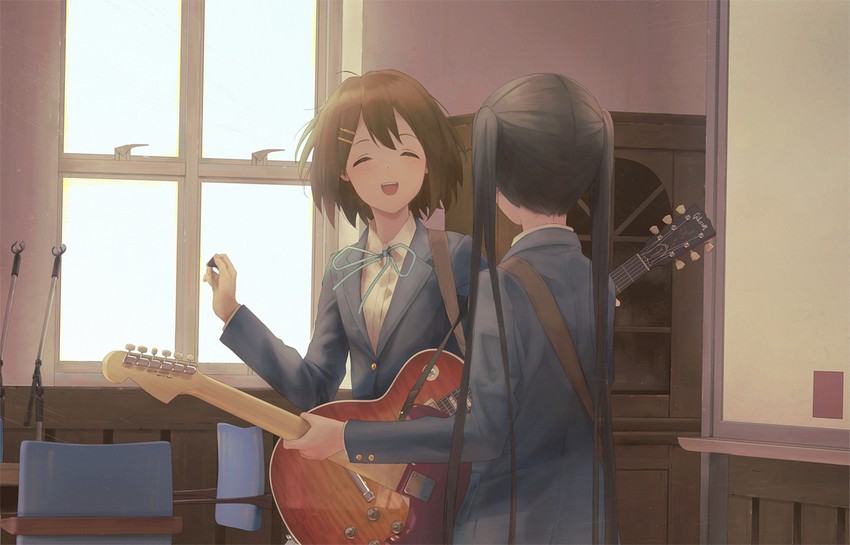 nakano azusa and hirasawa yui (k-on!) drawn by maachi_(fsam4547)