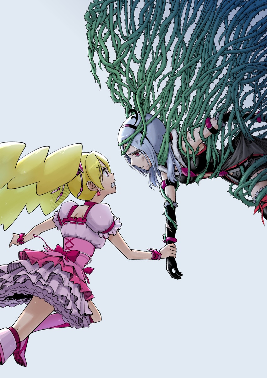 higashi setsuna, momozono love, cure peach, and eas (precure and 1 more) drawn by itou_shin'ichi