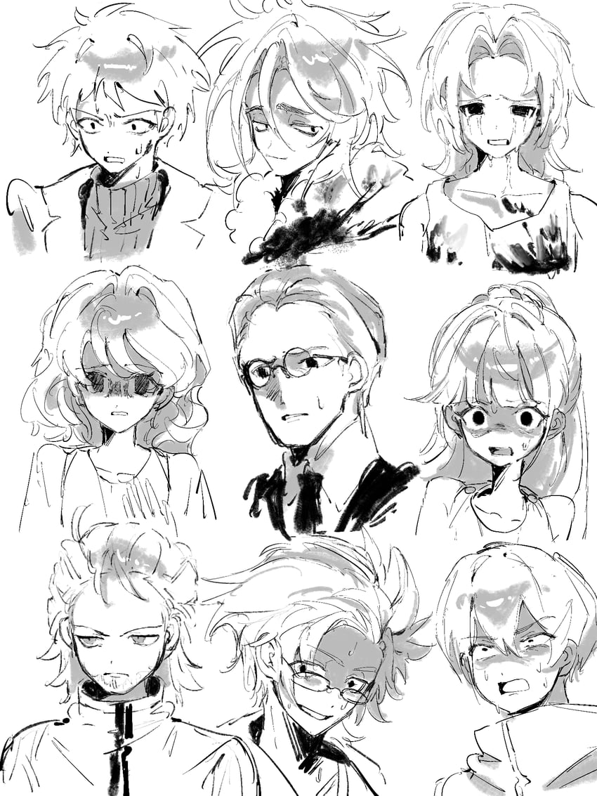 atou haruki, isoi reiji, kanou aogu, shinano eiji, jabuchi you, and 4 more (saibou shinkyoku) drawn by 94dokugen
