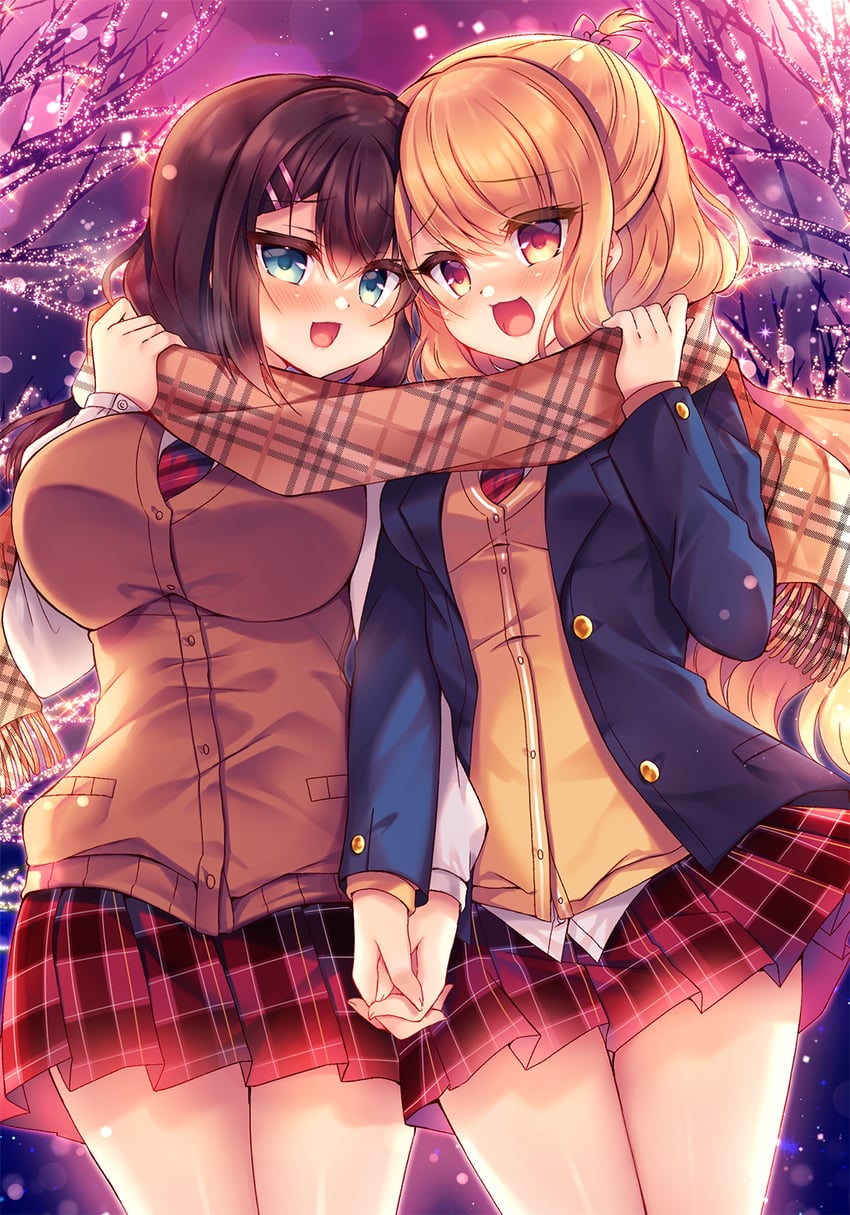 shinjou reina and asakura mao (yuri love slave) drawn by suzunone_rena