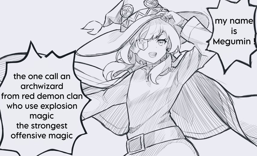 megumin (kono subarashii sekai ni shukufuku wo!) drawn by egalo