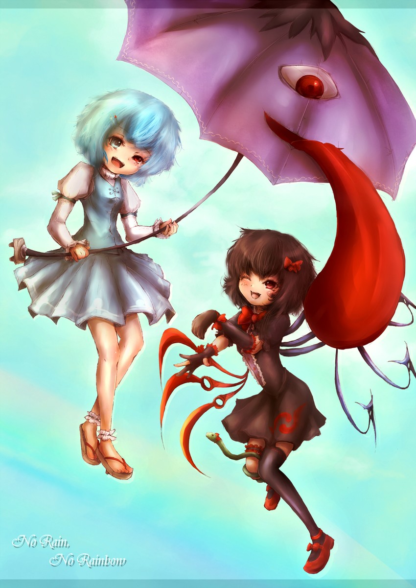 tatara kogasa and houjuu nue (touhou) drawn by amano_jack
