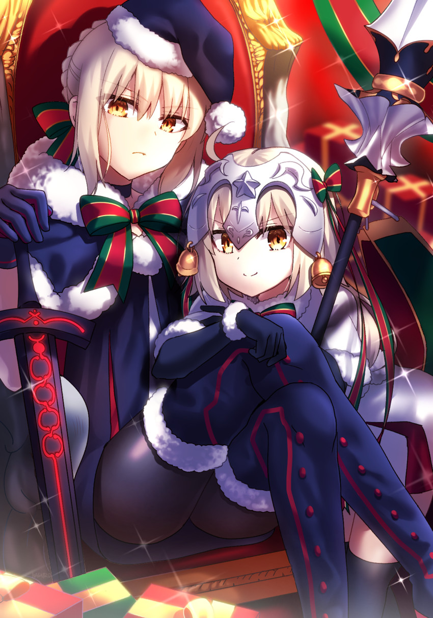artoria pendragon, saber alter, jeanne d'arc alter santa lily, and santa alter (fate and 1 more) drawn by ichiren_namiro