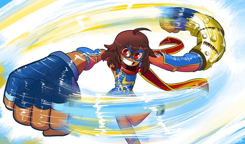 ms. marvel and kamala khan (marvel and 1 more) drawn by minionkingkarl