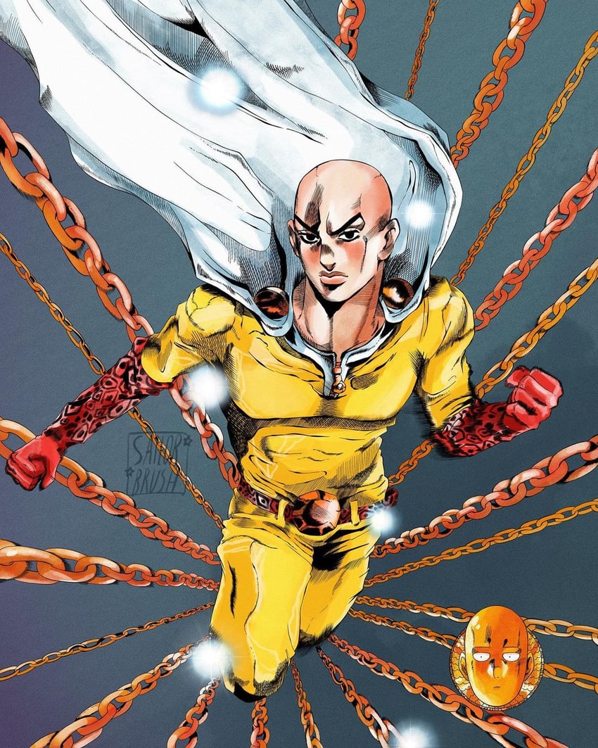 saitama (one-punch man) drawn by sailorbrush