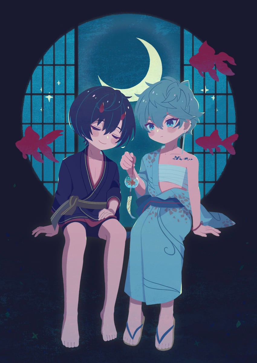 sakuma ritsu and sena izumi (ensemble stars!) drawn by serihara