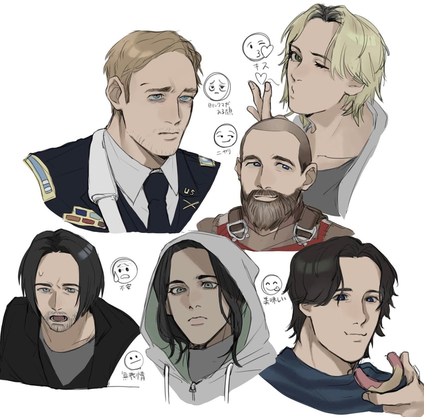 bucky barnes, sentry, yelena belova, john walker, ghost, and 1 more (marvel and 2 more) drawn by g_wee2