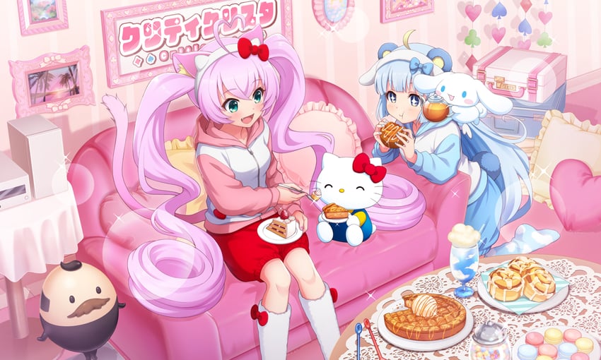cinnamoroll, hello kitty, rosia, and tsukino (sanrio and 3 more)