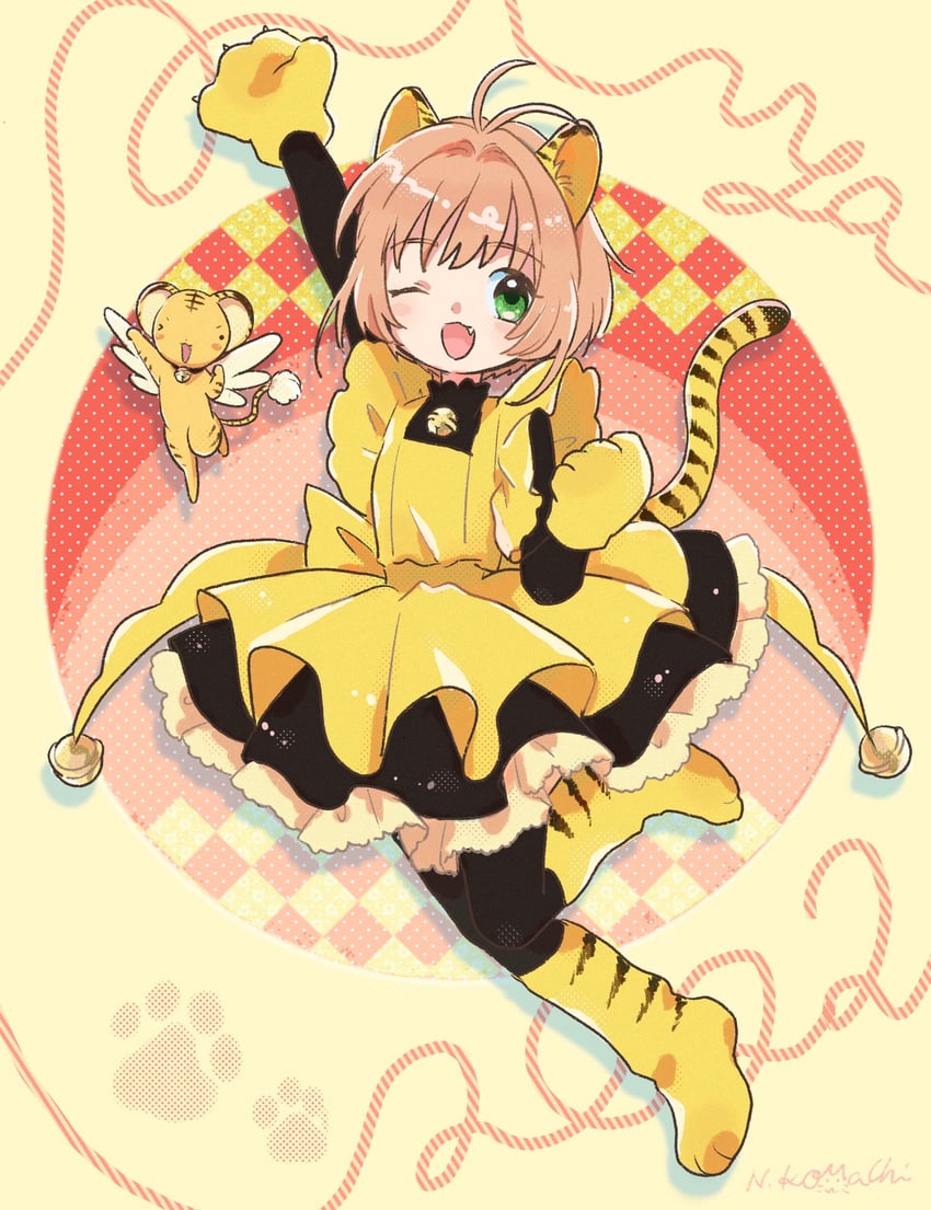 kinomoto sakura and kero (cardcaptor sakura) drawn by nkmt829