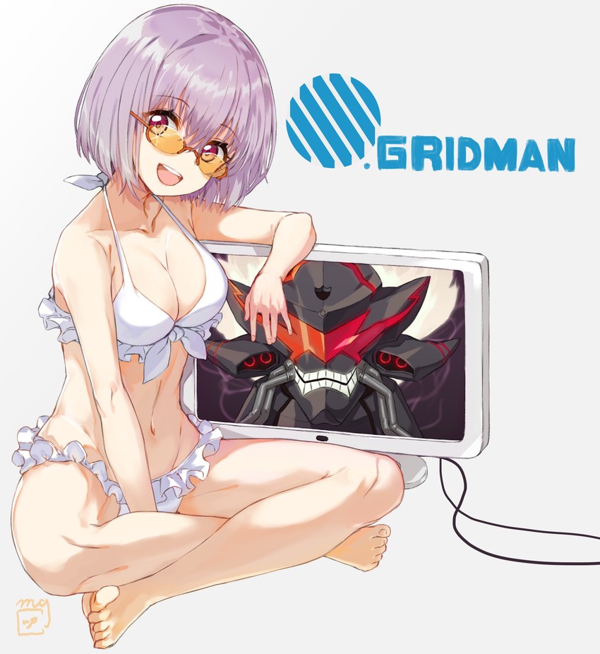 shinjou akane and alexis kerib (gridman universe and 1 more) drawn by mugcup