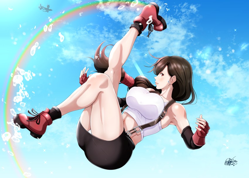 tifa lockhart (final fantasy and 2 more) drawn by island_lagoon