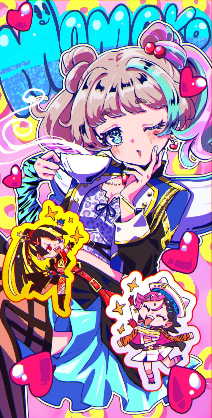 amemura neri, shoji momoko, and toramaru ema (denonbu) drawn by wanowanoji67