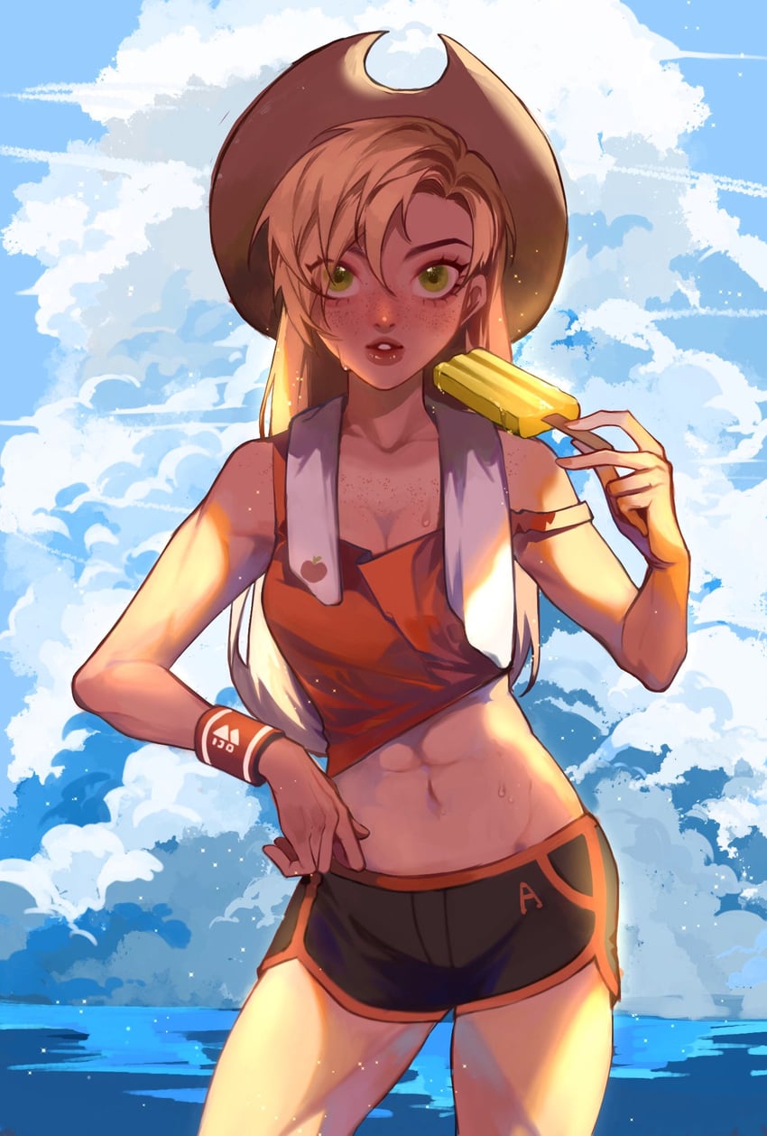 applejack (my little pony and 1 more) drawn by xieyanbbb