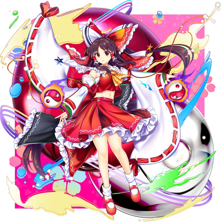 hakurei reimu (touhou and 1 more) drawn by rotte_(1109)