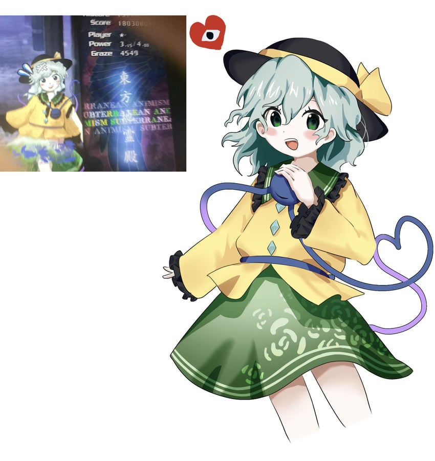 komeiji koishi (touhou and 1 more) drawn by rakugakiman2222