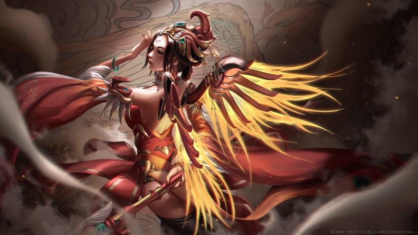 mercy and zhuque mercy (overwatch and 1 more) drawn by liang_xing