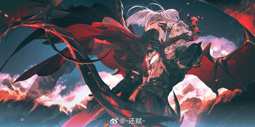protagonist and sylus (love and deepspace) drawn by hai_fu