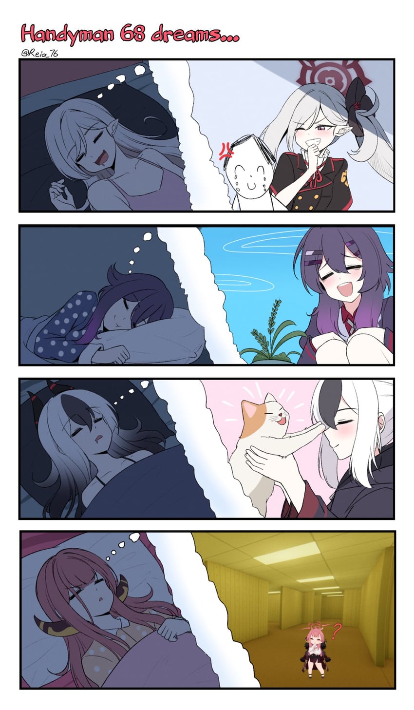 sensei, doodle sensei, kayoko, aru, mutsuki, and 1 more (blue archive and 1 more) drawn by reia_76