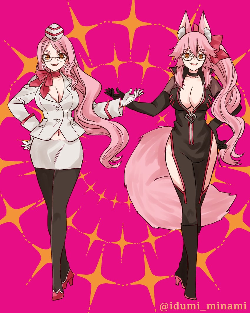 tamamo and koyanskaya (fate and 1 more) drawn by izumi_minami