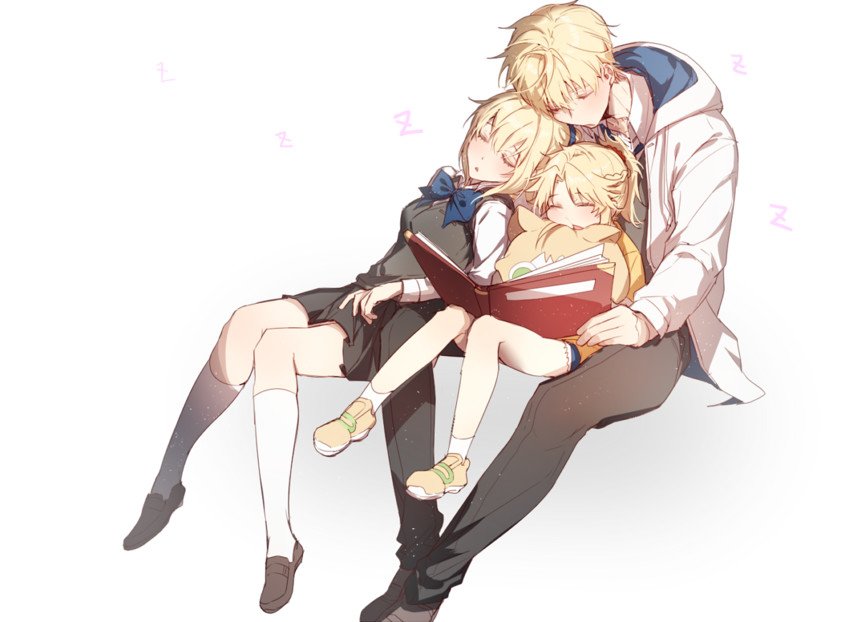 artoria pendragon, saber, mordred, and arthur pendragon (fate and 4 more) drawn by dore_(gilles_dore)