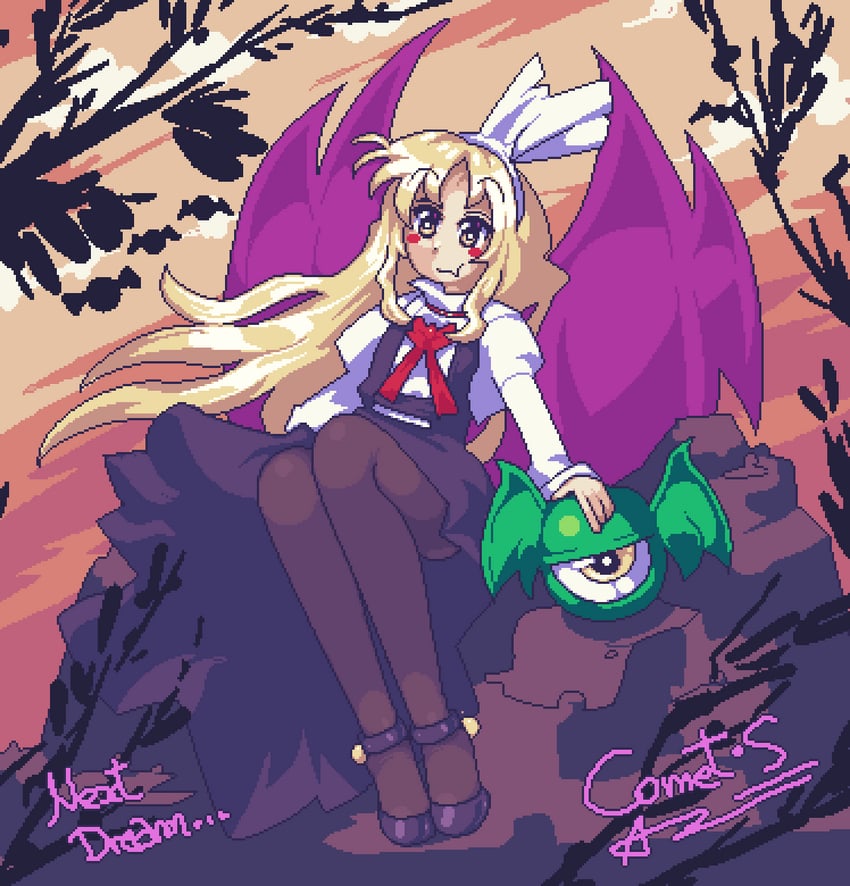 kurumi and evil eye (touhou) drawn by comet_summoner98