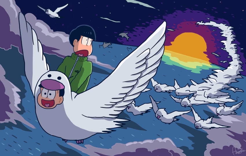 matsuno jyushimatsu and matsuno choromatsu (osomatsu and 1 more) drawn by amaizake