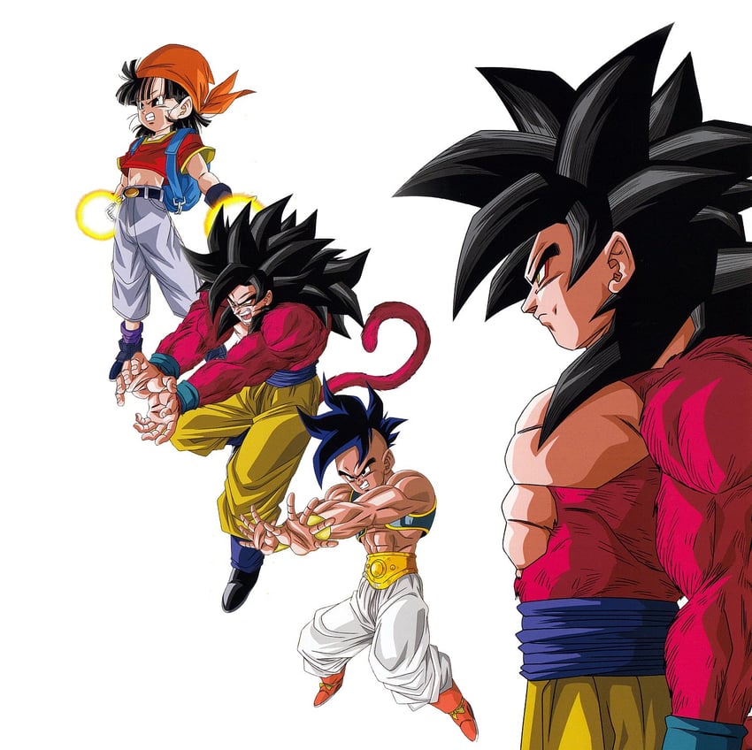 son goku, pan, uub, and super uub (dragon ball and 1 more)