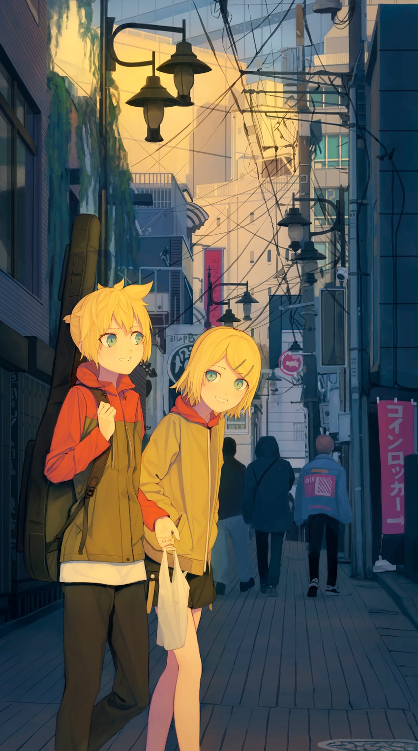 kagamine rin and kagamine len (vocaloid) drawn by tru_(true_root)