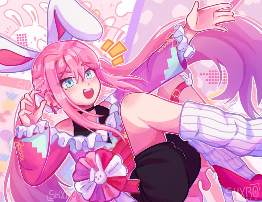aubrey and forest bunny (omori) drawn by shxro524