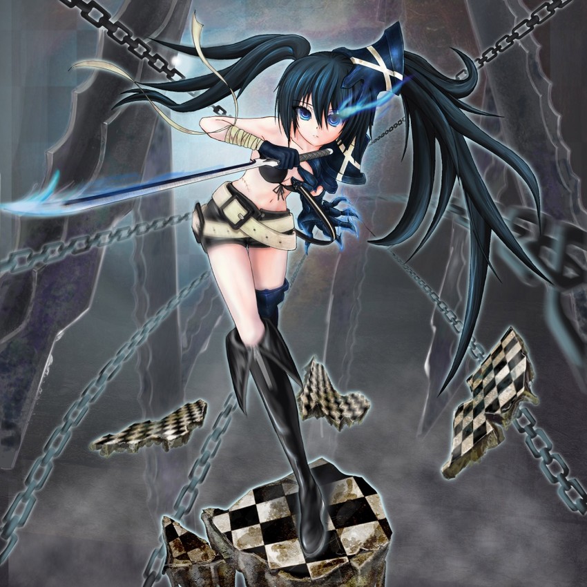 black rock shooter and insane black rock shooter (black rock shooter) drawn by ushas