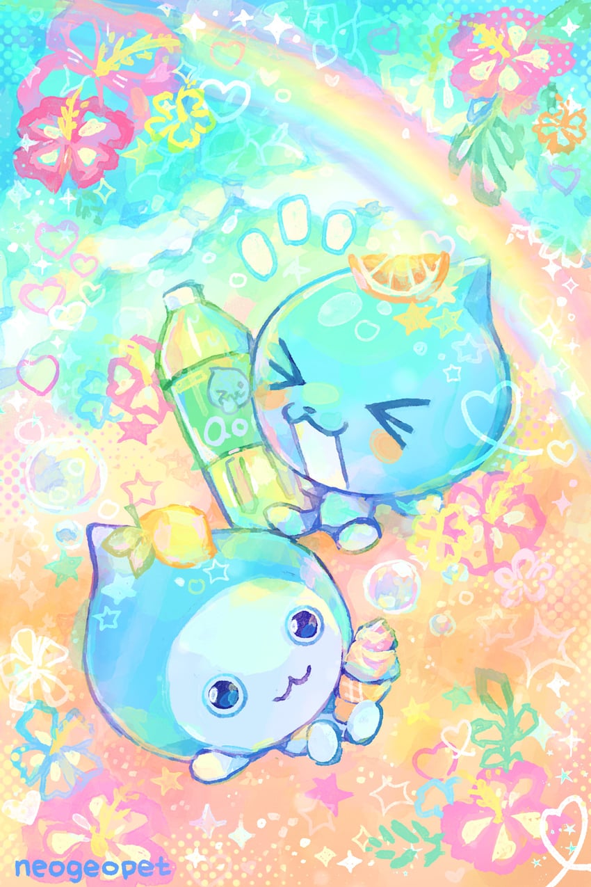 qoo and pichonkun (coca-cola and 1 more) drawn by neogeopet