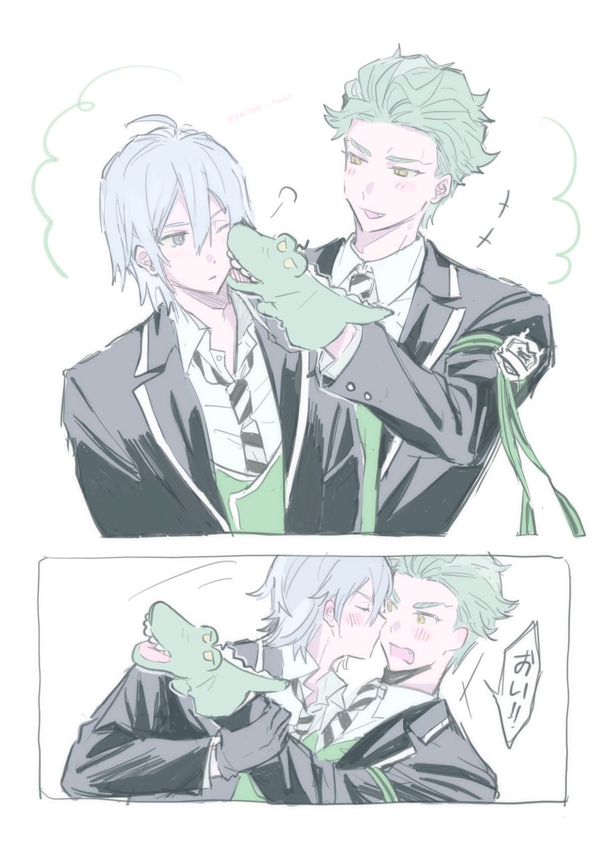 silver vanrouge and sebek zigvolt (twisted wonderland) drawn by salttt_twst