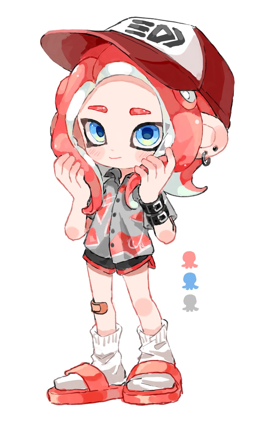 octoling player character and octoling girl (splatoon) drawn by myon_rio
