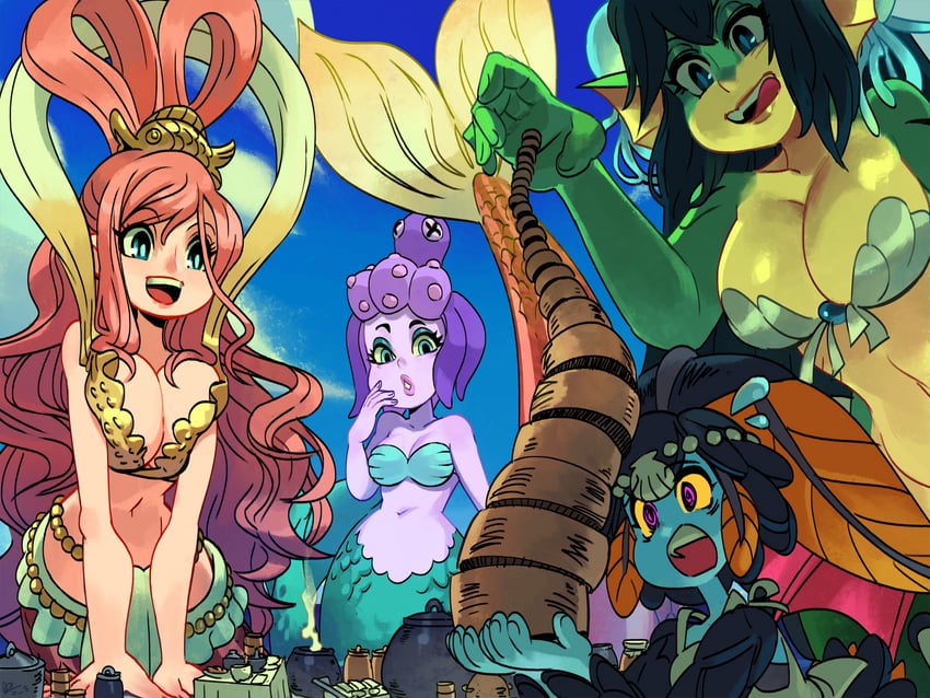 shirahoshi, minette, giga mermaid, and cala maria (one piece and 3 more) drawn by alex_ahad