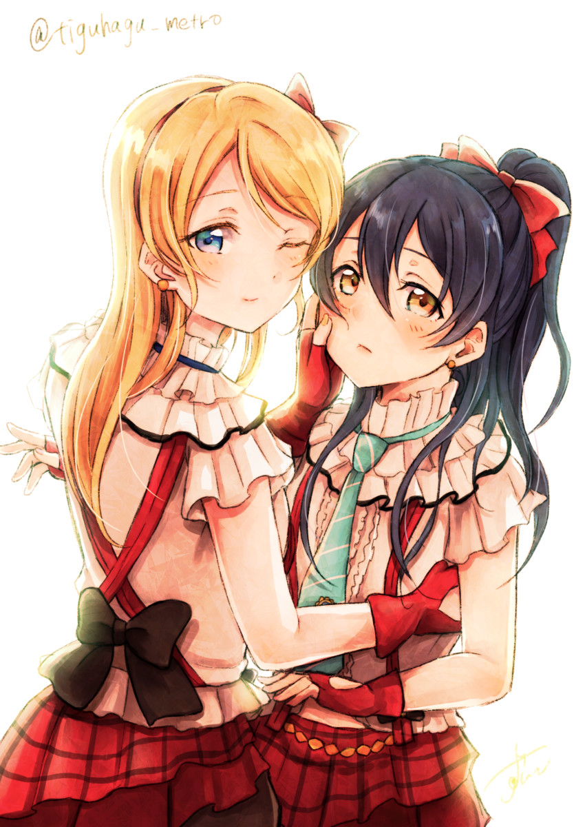 sonoda umi and ayase eli (love live! and 1 more) drawn by suito