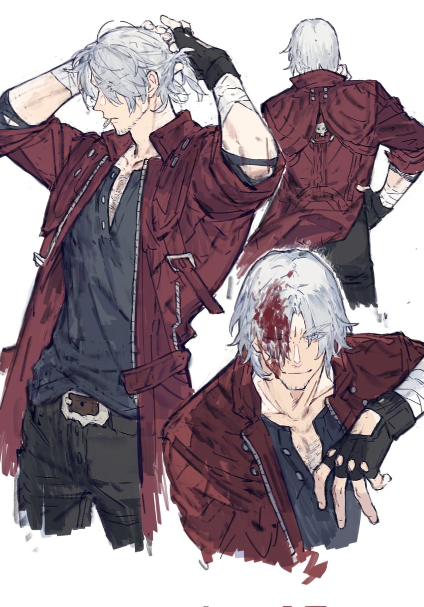 dante (devil may cry and 1 more) drawn by gougougougou