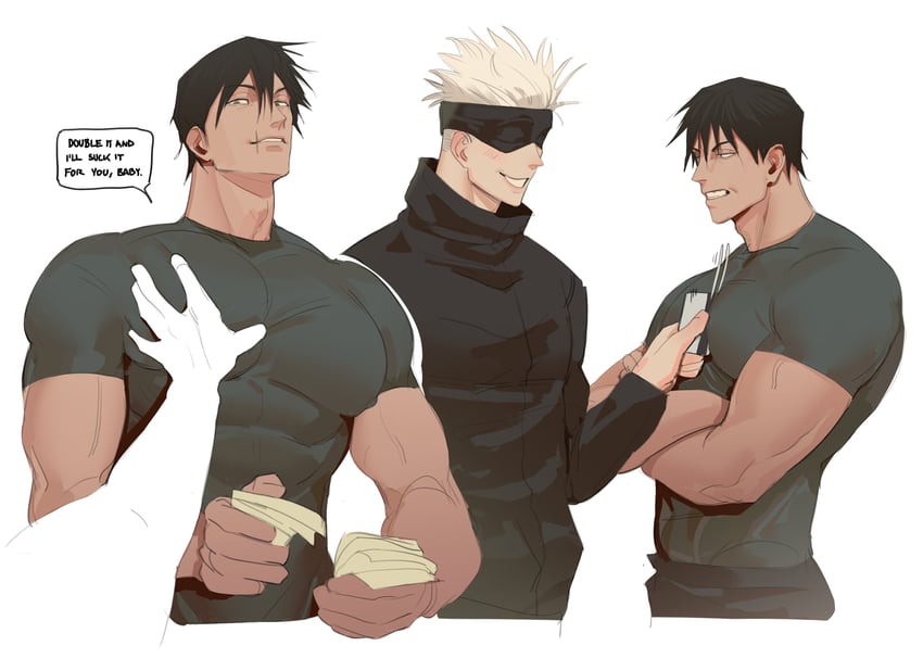 gojou satoru and fushiguro touji (jujutsu kaisen) drawn by iba_(kcokaine)